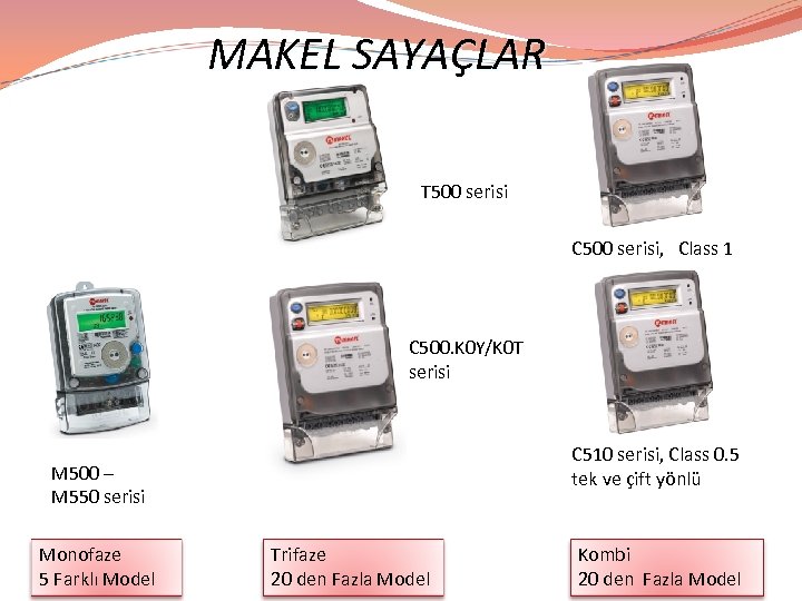 MAKEL SAYAÇLAR T 500 serisi C 500 serisi, Class 1 C 500. K 0