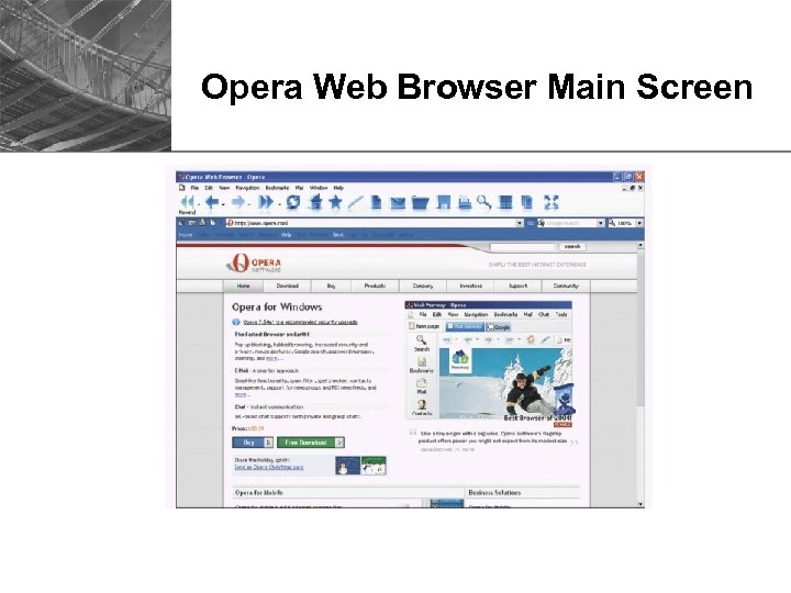 Opera Web Browser Main Screen 