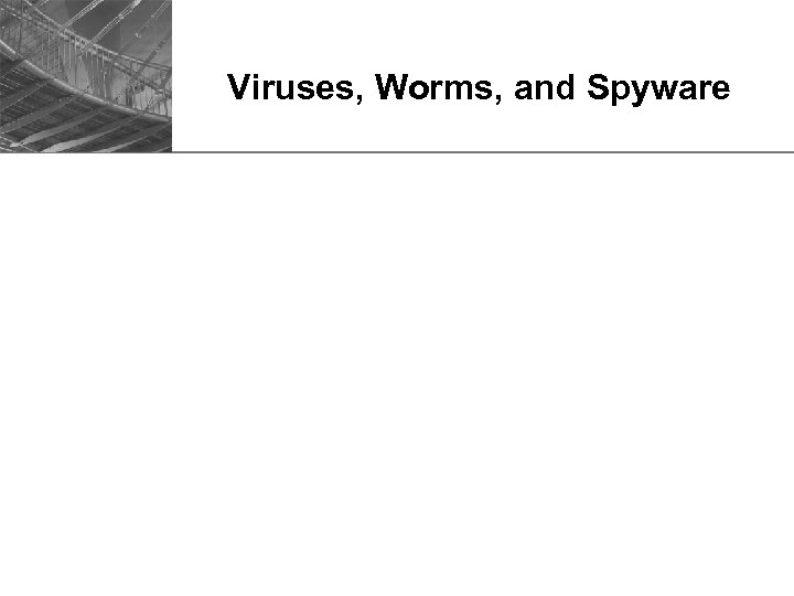 Viruses, Worms, and Spyware 