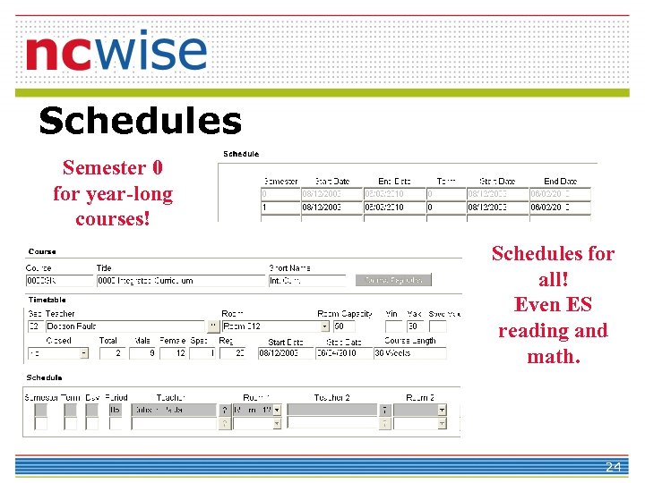 Schedules Semester 0 for year-long courses! Schedules for all! Even ES reading and math.