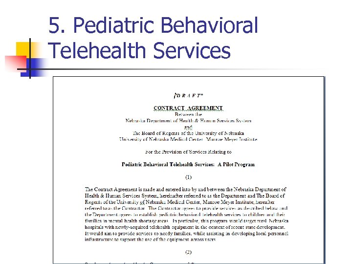 5. Pediatric Behavioral Telehealth Services 