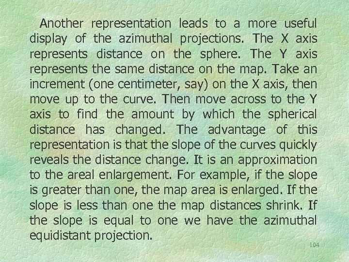 Another representation leads to a more useful display of the azimuthal projections. The X