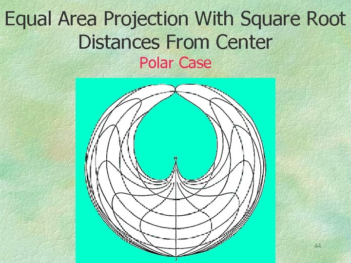 Equal Area Projection With Square Root Distances From Center Polar Case 44 