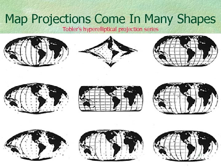 Map Projections Come In Many Shapes Tobler’s hyperelliptical projection series 47 