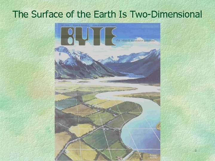 The Surface of the Earth Is Two-Dimensional 6 