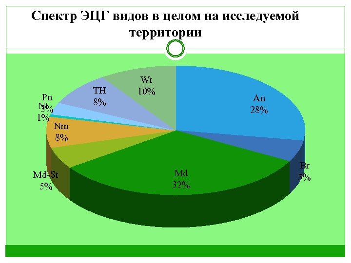 Спектр ЭЦГ видов в целом на исследуемой территории Pn Nt 3% 1% TH 8%