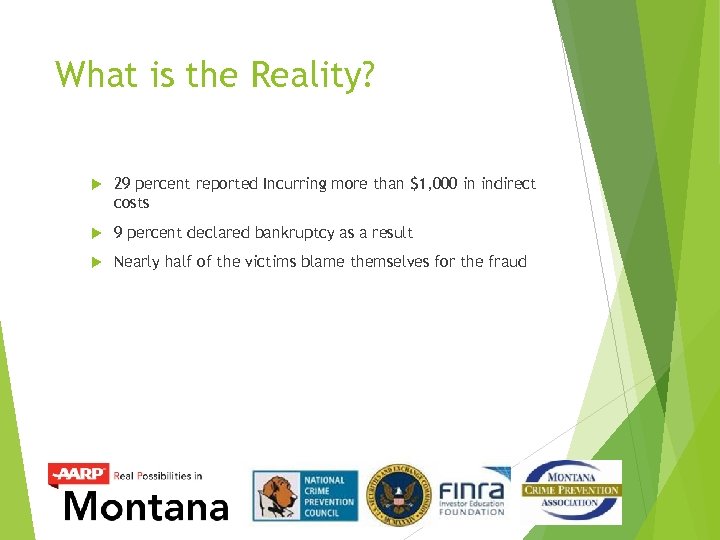 What is the Reality? 29 percent reported Incurring more than $1, 000 in indirect