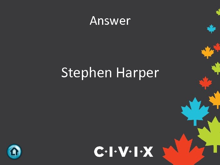 Answer Stephen Harper 