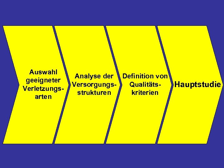 Auswahl geeigneter Verletzungsarten Analyse der Definition von Versorgungs. Qualitäts. Hauptstudie strukturen kriterien 