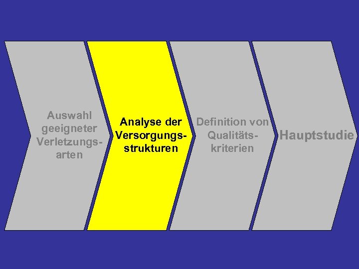 Auswahl geeigneter Verletzungsarten Analyse der Definition von Versorgungs. Qualitäts. Hauptstudie strukturen kriterien 