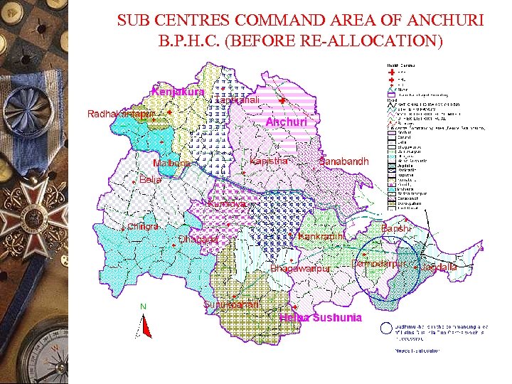 SUB CENTRES COMMAND AREA OF ANCHURI B. P. H. C. (BEFORE RE-ALLOCATION) 