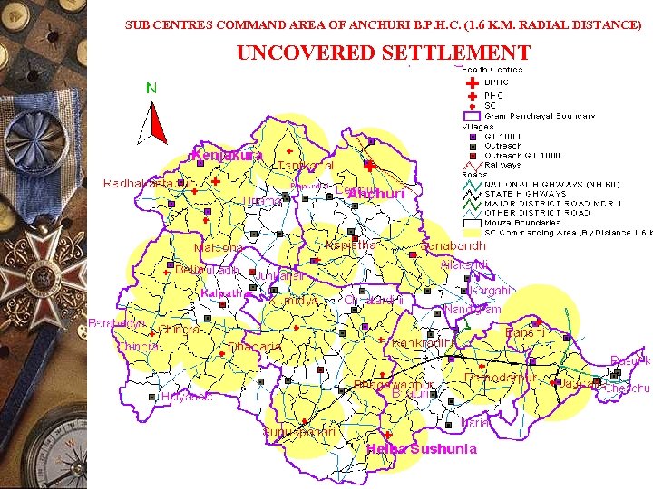 SUB CENTRES COMMAND AREA OF ANCHURI B. P. H. C. (1. 6 K. M.
