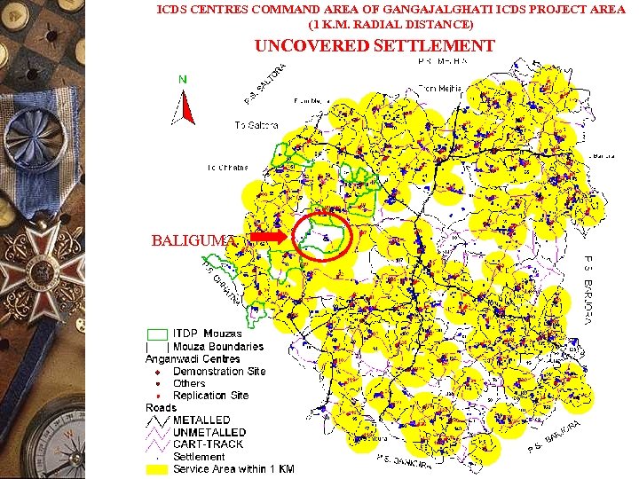 ICDS CENTRES COMMAND AREA OF GANGAJALGHATI ICDS PROJECT AREA (1 K. M. RADIAL DISTANCE)
