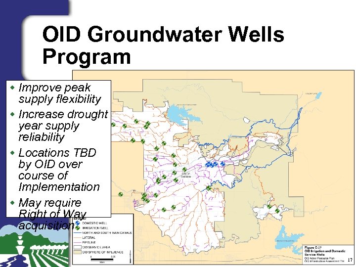 OID Groundwater Wells Program w Improve peak supply flexibility w Increase drought year supply