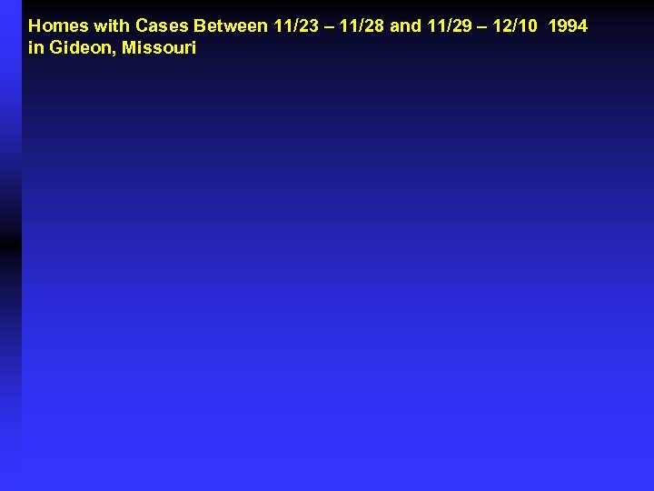 Homes with Cases Between 11/23 – 11/28 and 11/29 – 12/10 1994 in Gideon,