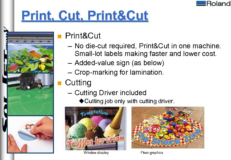 Print, Cut, Print&Cut n Print&Cut – No die-cut required, Print&Cut in one machine. Small-lot