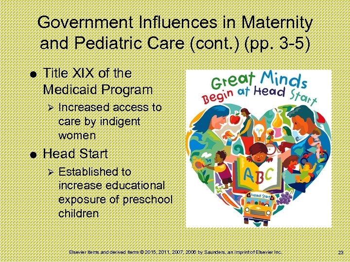 Government Influences in Maternity and Pediatric Care (cont. ) (pp. 3 -5) Title XIX