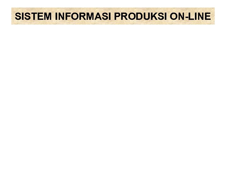 SISTEM INFORMASI PRODUKSI ON-LINE 