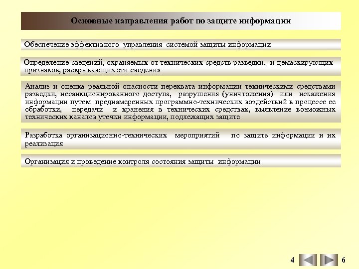 Основные направления работ по защите информации Обеспечение эффективного управления системой защиты информации Определение сведений,