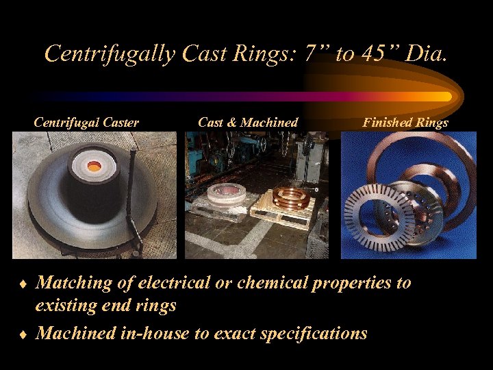 Centrifugally Cast Rings: 7” to 45” Dia. Centrifugal Caster Cast & Machined Finished Rings