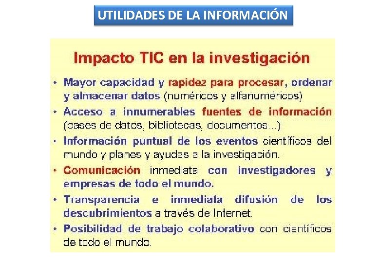 UTILIDADES DE LA INFORMACIÓN 