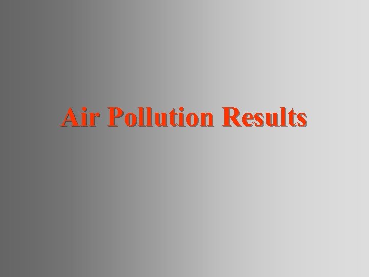 Air Pollution Results 