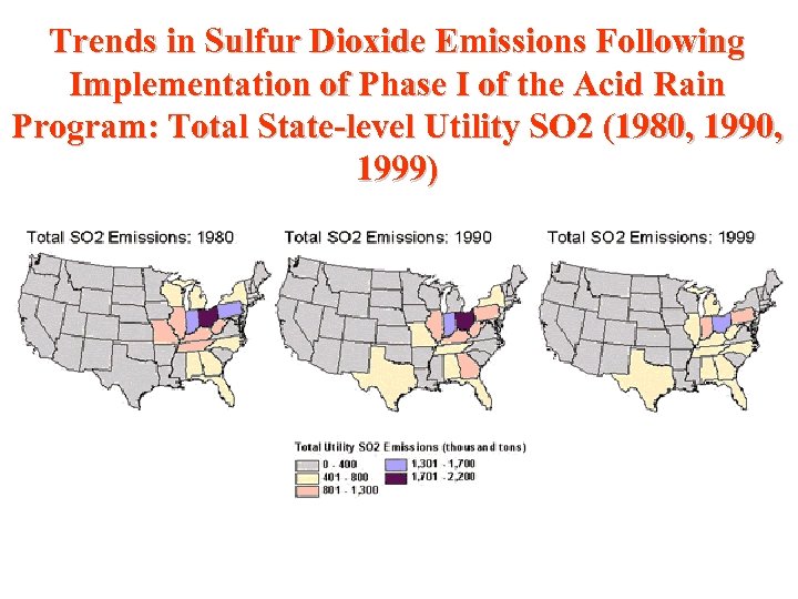 Trends in Sulfur Dioxide Emissions Following Implementation of Phase I of the Acid Rain