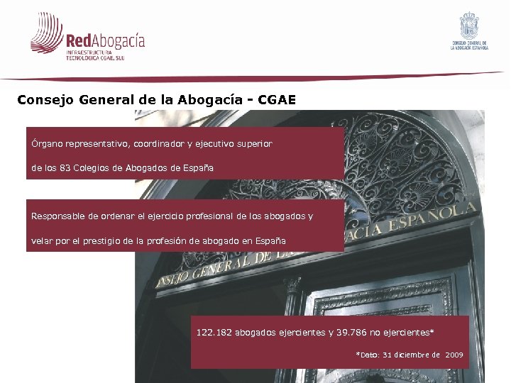 Consejo General de la Abogacía - CGAE Órgano representativo, coordinador y ejecutivo superior de