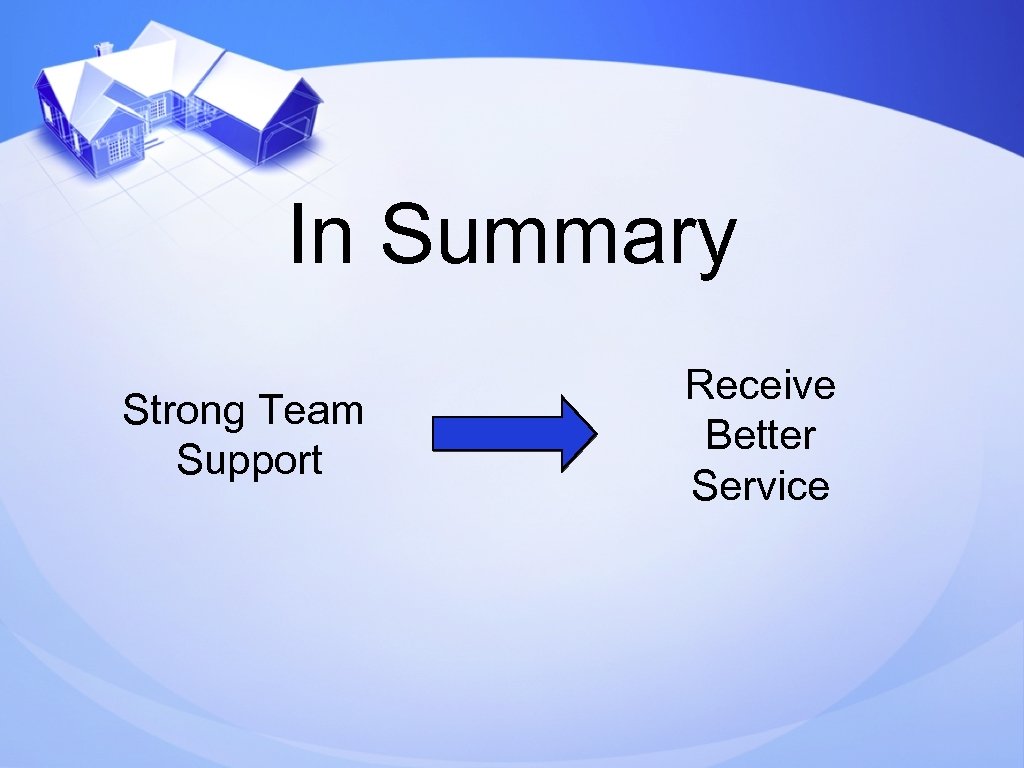 In Summary Strong Team Support Receive Better Service 