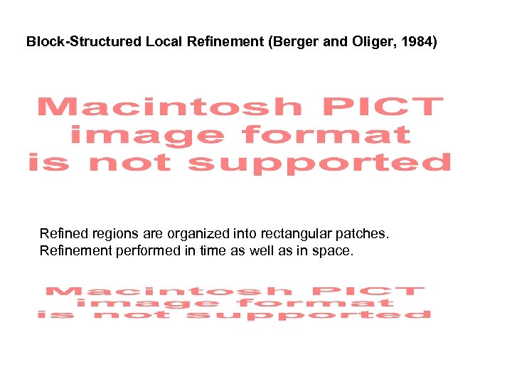 Block-Structured Local Refinement (Berger and Oliger, 1984) Refined regions are organized into rectangular patches.