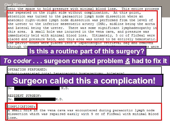 Is this a routine part of this surgery? To coder. . . surgeon created