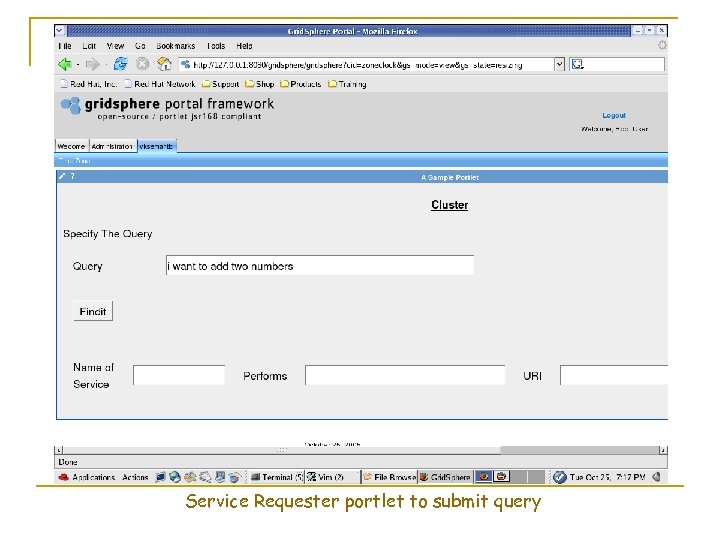 Service Requester portlet to submit query 