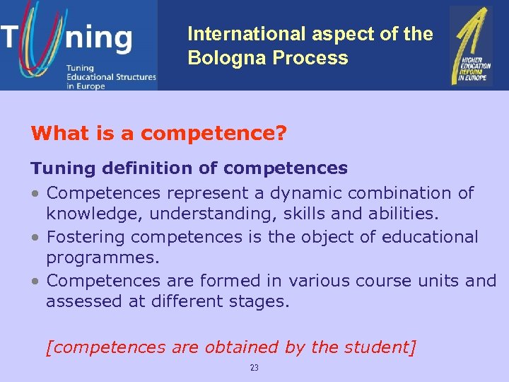 International aspect of the Bologna Process BALANCE Project