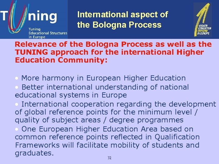 International aspect of the Bologna Process Relevance of the Bologna Process as well as
