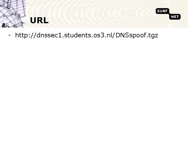 URL - http: //dnssec 1. students. os 3. nl/DNSspoof. tgz 