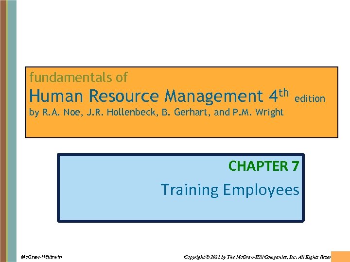 fundamentals of Human Resource Management 4 th edition by R. A. Noe, J. R.