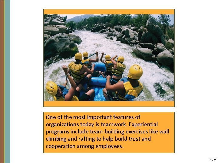 One of the most important features of organizations today is teamwork. Experiential programs include