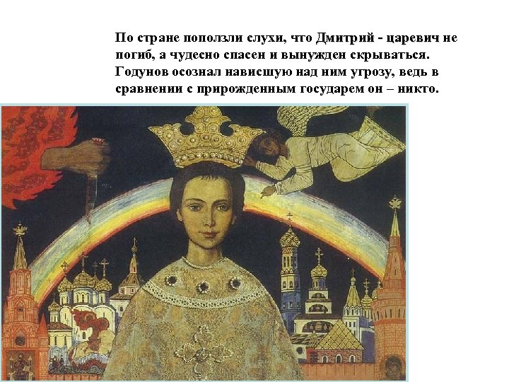 По стране поползли слухи, что Дмитрий - царевич не Дмитрий - царевич погиб, а