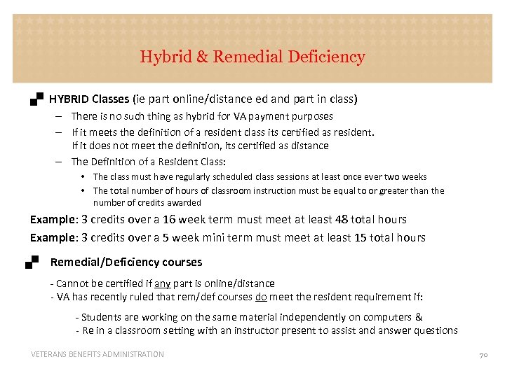 Hybrid & Remedial Deficiency. HYBRID Classes (ie part online/distance ed and part in class)