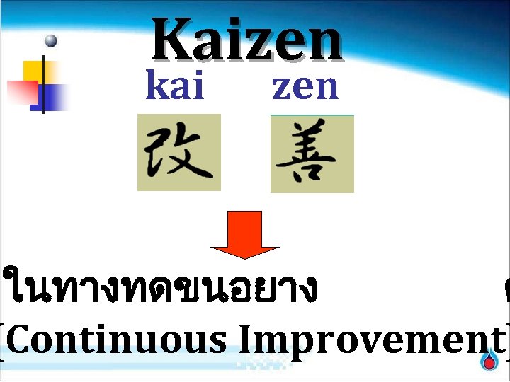 Kaizen kai zen งในทางทดขนอยาง ต (Continuous Improvement) 