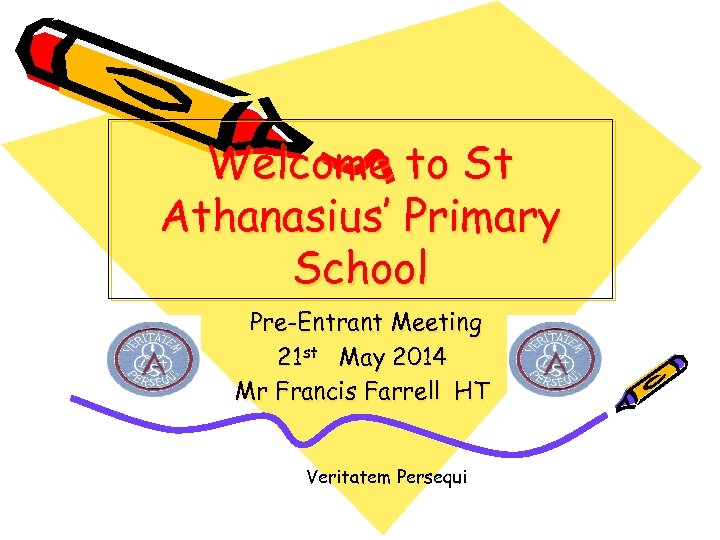 Welcome to St Athanasius’ Primary School Pre-Entrant Meeting 21 st May 2014 Mr Francis