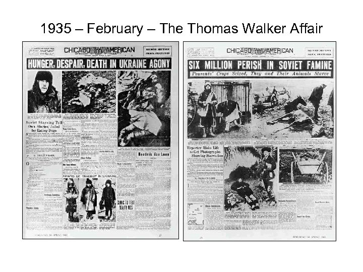 1935 – February – The Thomas Walker Affair • show pic of articles 