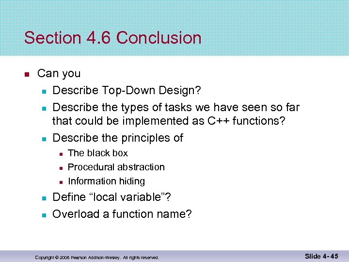 Section 4. 6 Conclusion Can you Describe Top-Down Design? Describe the types of tasks