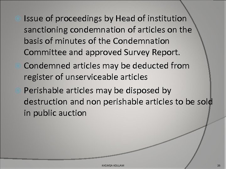 Issue of proceedings by Head of institution sanctioning condemnation of articles on the basis