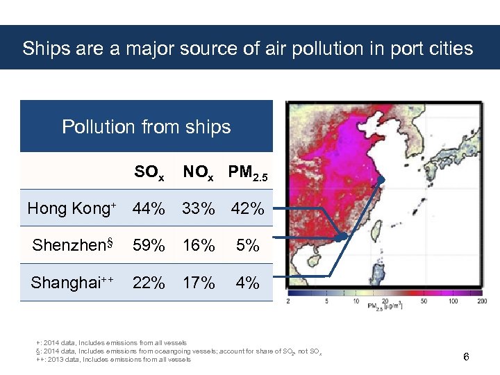 Ships are a major source of air pollution in port cities Pollution from ships