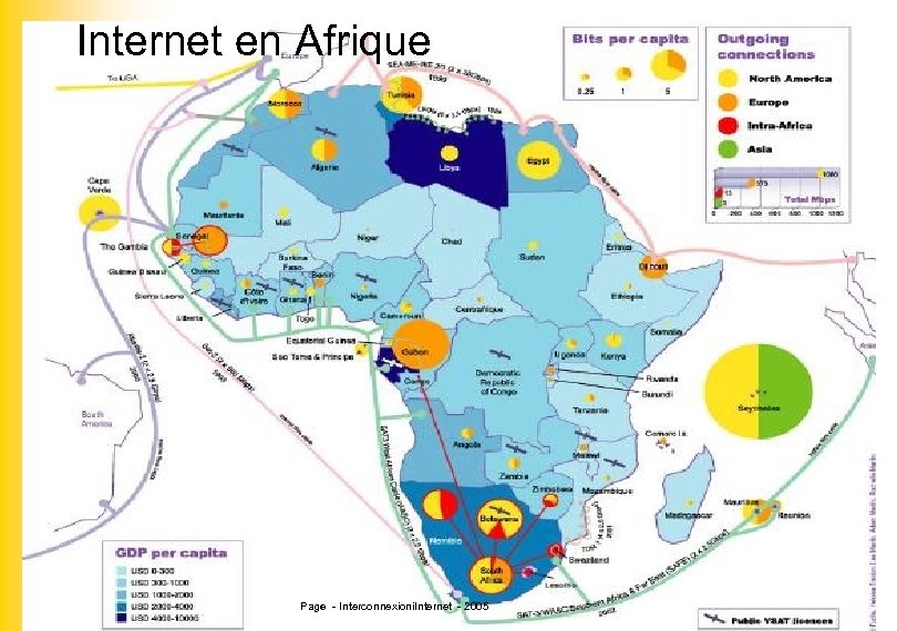 Internet en Afrique Page - Interconnexioni. Internet - 2005 