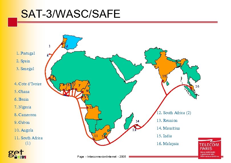 SAT-3/WASC/SAFE 1 1 1. Portugal 2 2 2. Spain 3. Senegal 15 3 4.