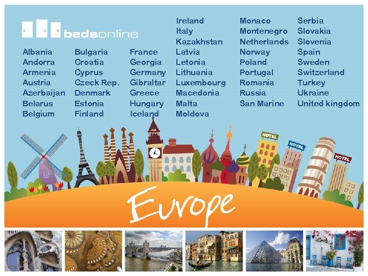 Albania Andorra Armenia Austria Azerbaijan Belarus Belgium Bulgaria Croatia Cyprus Czeck Rep. Denmark Estonia