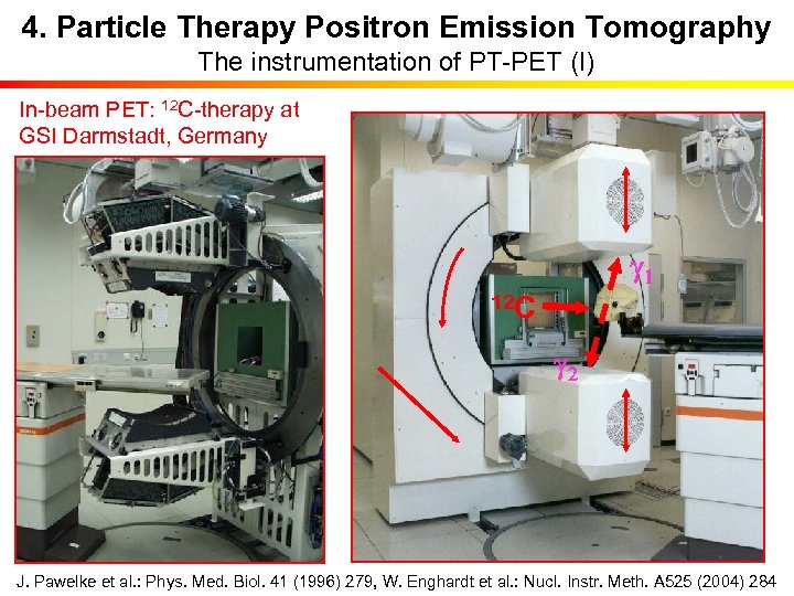 4. Particle Therapy Positron Emission Tomography The instrumentation of PT-PET (I) In-beam PET: 12