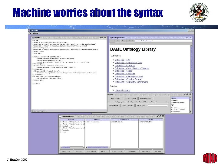 Machine worries about the syntax J. Hendler, 2002 27 